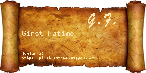 Girst Fatime névjegykártya